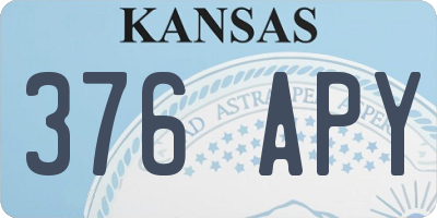 KS license plate 376APY