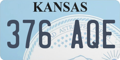 KS license plate 376AQE