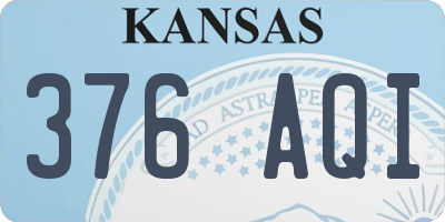 KS license plate 376AQI