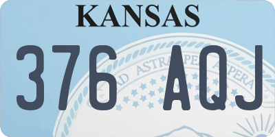 KS license plate 376AQJ