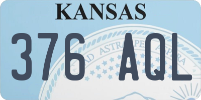 KS license plate 376AQL
