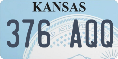 KS license plate 376AQQ