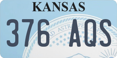 KS license plate 376AQS