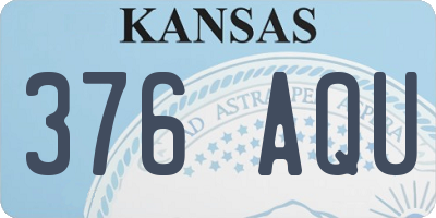 KS license plate 376AQU