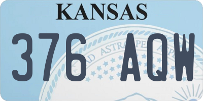 KS license plate 376AQW