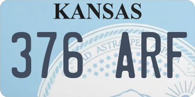 KS license plate 376ARF