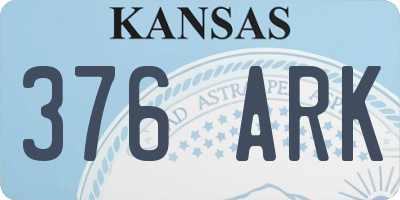 KS license plate 376ARK