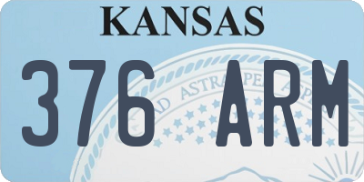 KS license plate 376ARM