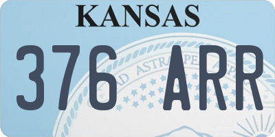 KS license plate 376ARR