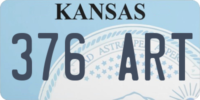 KS license plate 376ART