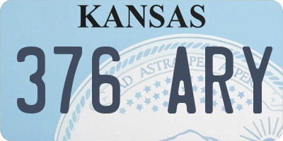 KS license plate 376ARY
