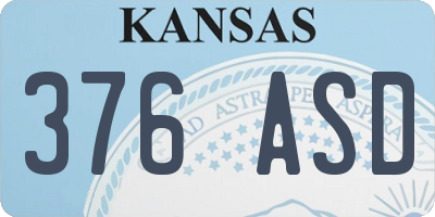 KS license plate 376ASD