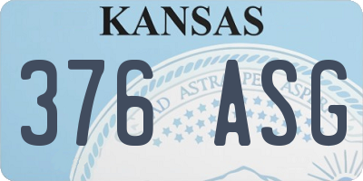 KS license plate 376ASG