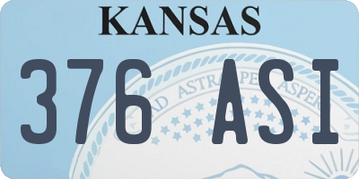 KS license plate 376ASI
