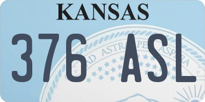 KS license plate 376ASL