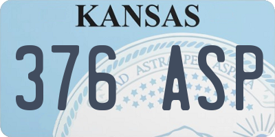 KS license plate 376ASP