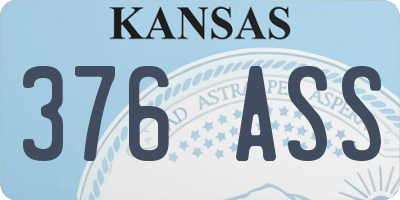 KS license plate 376ASS