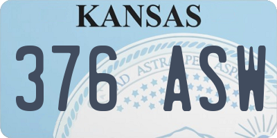 KS license plate 376ASW