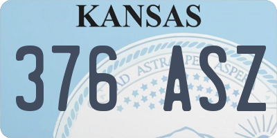 KS license plate 376ASZ