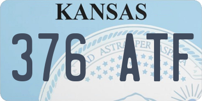 KS license plate 376ATF