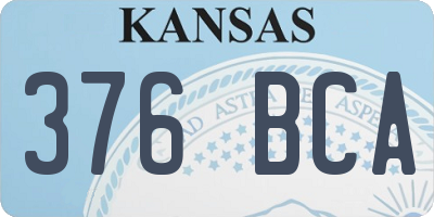 KS license plate 376BCA