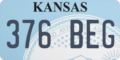 KS license plate 376BEG