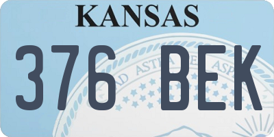 KS license plate 376BEK
