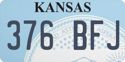 KS license plate 376BFJ