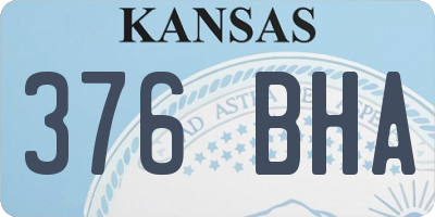 KS license plate 376BHA