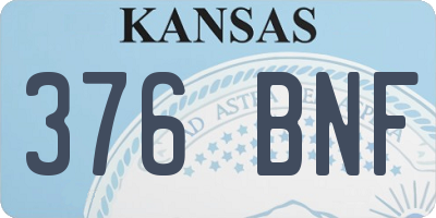 KS license plate 376BNF