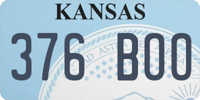 KS license plate 376BOO