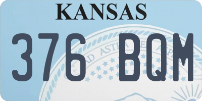 KS license plate 376BQM