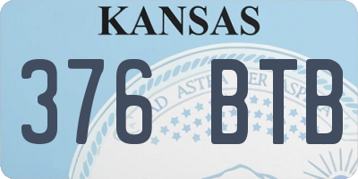 KS license plate 376BTB
