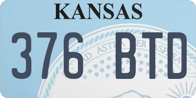 KS license plate 376BTD