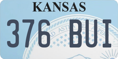 KS license plate 376BUI