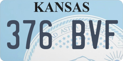 KS license plate 376BVF