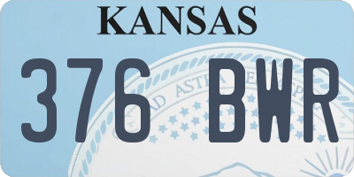 KS license plate 376BWR