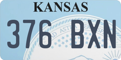 KS license plate 376BXN
