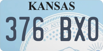 KS license plate 376BXO