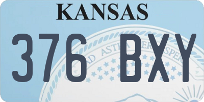 KS license plate 376BXY