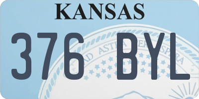 KS license plate 376BYL