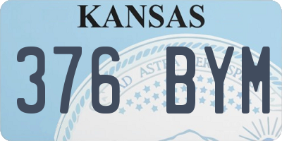 KS license plate 376BYM