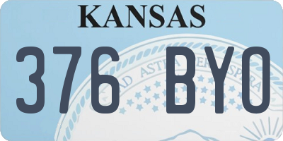KS license plate 376BYO