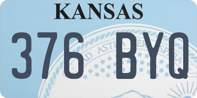 KS license plate 376BYQ
