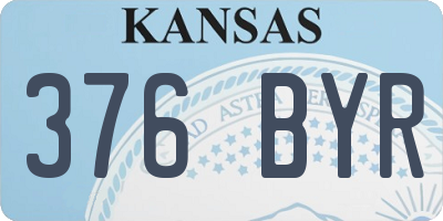 KS license plate 376BYR