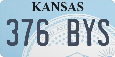 KS license plate 376BYS