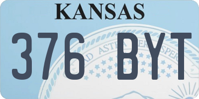 KS license plate 376BYT
