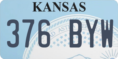 KS license plate 376BYW