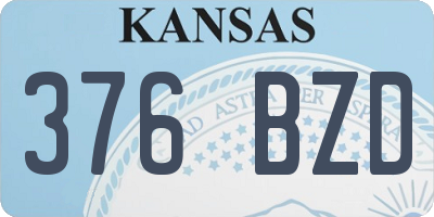 KS license plate 376BZD
