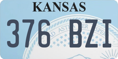 KS license plate 376BZI